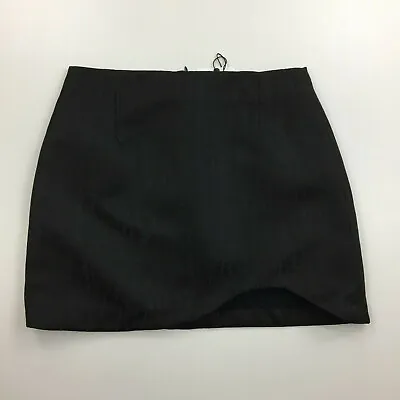 $18.97 • Buy NWT ZARA Womens Sz Small Black Embossed Textured Cut Out/Asymmetric Hem Skirt