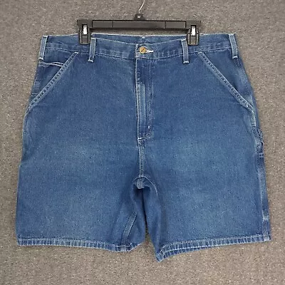 Vintage Carhartt B28 DST Carpenter Shorts Mens 38 Blue Denim Jean #2 • $27.88