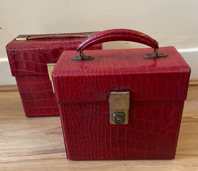 2 X Vintage 1960's Vinyl Record Carry  Case 7'' Record LP Storage Record  BOX • £8.50