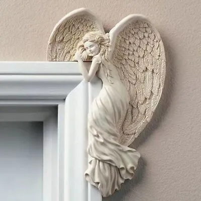 £9.27 • Buy Angel Door Frame Sculpture Ornaments Guardian Wings Wall Decoration Ivory Resin.
