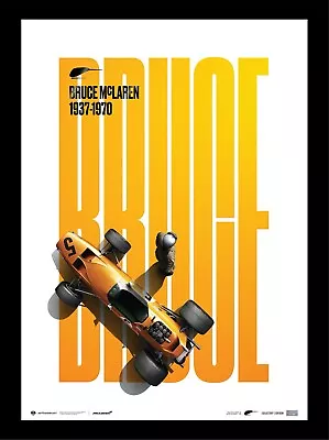 Bruce McLaren M7A-3 F1 1968 Spa Black Embossed Art Print Poster Ltd Ed 500 • $225