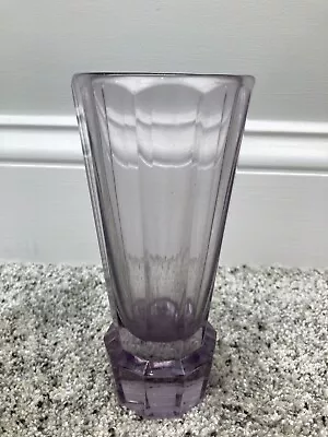 1930s Moser Faceted Art Glass Crystal Amethyst Violet Vase By Josef Hoffmann • $146