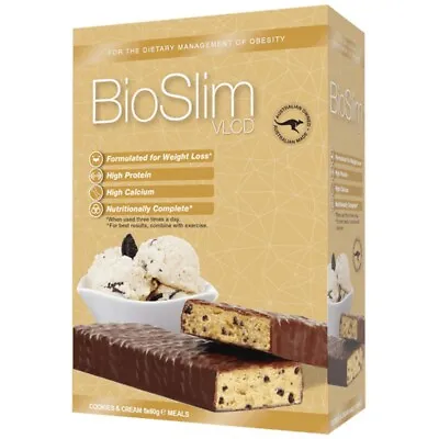 £15.83 • Buy BioSlim VLCD 5 X 60g Bars - Cookies & Cream SlimBiome® Weight Loss Snack