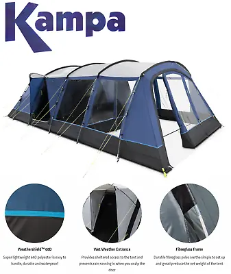 EXHIBITION MODEL Kampa Croyde 6 Berth Person Man Family Poled Tent 9120001257 • £425