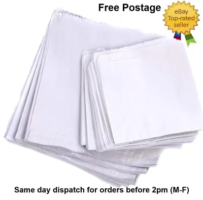 Kraft Paper Bags White Strung Food Sandwich Takeaway Grocery Fruit Veg Bag • £0.99