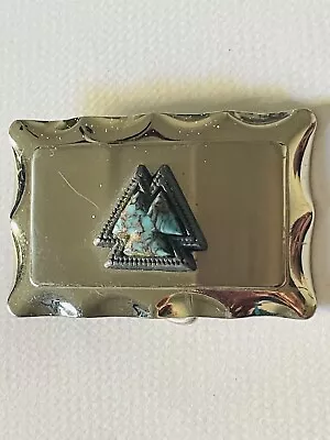 🦋Arrowhead Belt Buckle Blue Turquoise Arrow Mount Vintage 80s Southwestern • $1