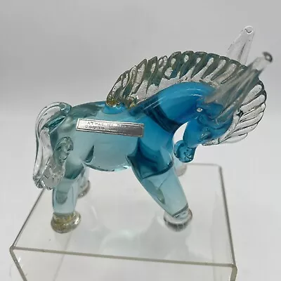 Murano Cenedese Glass Donkey Blue Green With Label Glows! • $289