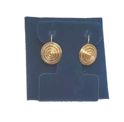 Vtg. Monet Shiny Gold Tone Round Lined Pierced Earrings  • $9.99