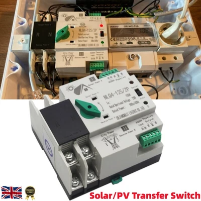 £27.79 • Buy 2P100A Solar/PV Dual Power Automatic Transfer Switch Generator Changeover Switch