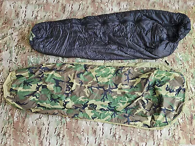 🇺🇸 US Military 2 Piece Modular Sleeping Bag Sleep System MSS W/ Bivy Woodland • $168.92