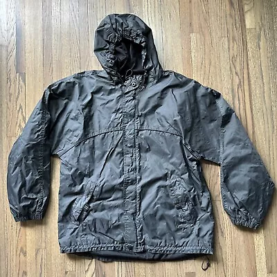 Cabelas Packable Full Zip Shell Hooded Nylon Jacket Grey Men’s SZ M WIND WATER • $24.99