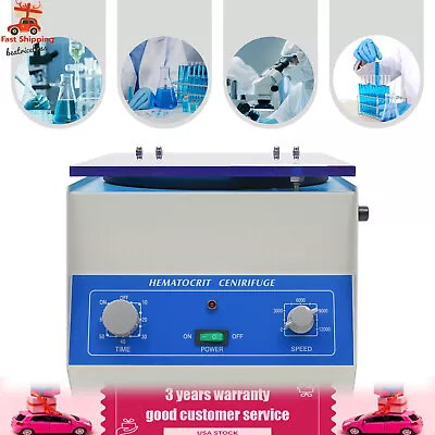 Lab Centrifuge Hematocrit Microhematocrit High-Speed Electric Centrifuge 100W • $271