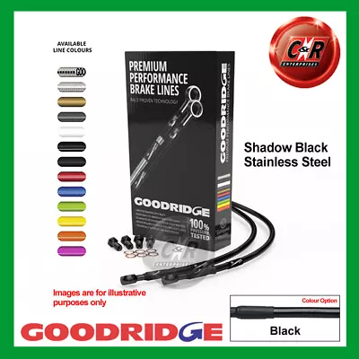 Fits KAWASAKI KH100EX G1 80-93 Goodridge Black S/Steel Black Front Brake Hoses • £82.98