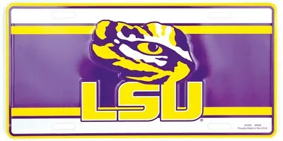 LSU Tigers Metal License Plate NCAA Auto Tag College Vanity Logo Eye Team Sign • $8.96