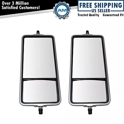 $58.85 • Buy 16  X 7  Stainless Steel West Coast Convex Mirror Pair Bubble Back For HD Truck