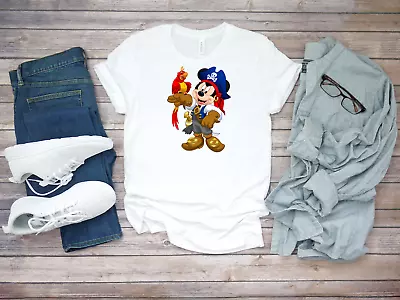 Mickey Mouse parrot pirate Short Sleeve Men T Shirt K1 • $12.35