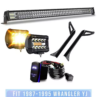 Pair Mounting Bracket For 1987-95 Jeep Wrangler YJ 52  LED Light Bar + 4  Pods • $152.99