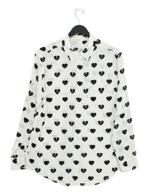 £50.75 • Buy Equipment Women's Shirt M White Graphic 100% Silk Long Sleeve Collared Basic