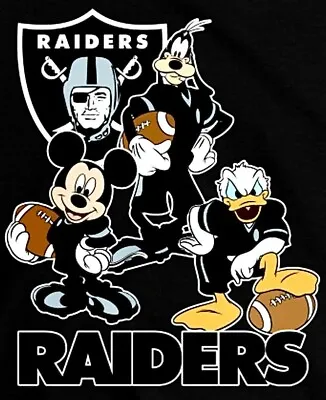 2 Las Vegas Raiders Mickey Mouse & Friends 4.75x3.9 Vinyl Stickers Oakland Decal • $4