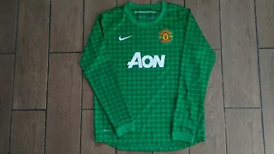 Football Shirt Soccer Manchester United Goalkeeper 2012/2013 Nike Kids Boys XL • $19.99