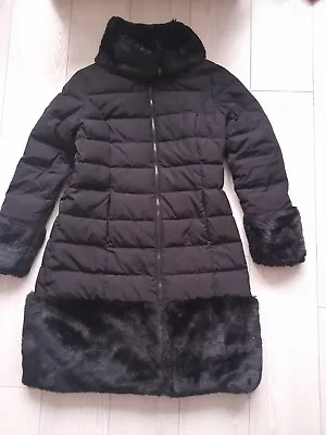 Edina RONAY London Women  Black Quilted Coat Size Uk 14 • £20