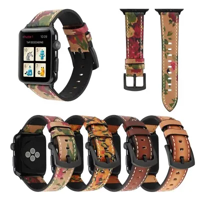 $1.99 • Buy 42/44mm Genuine Leather Apple Watch Band Strap IWatch Series SE 6 5 4 3 2 1 40 