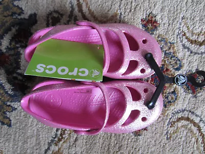 £20.34 • Buy NWT Crocs Shayna Glitter Sandals Mary Jane Shoes Girls : C 8, 9, 11