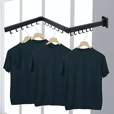 Laundry Clothes Drying Rack Wall-mount Folding Clothes Hanger Dryer Metal Shelf • $39