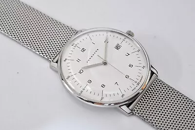 Junghans Max Bill White Quartz 38mm 041/4461.04 Full Box Set Germany • $550