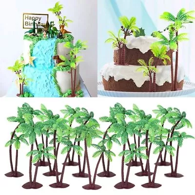 Coconut Tree Cake Topper - Plastic Plant Ornament Party Cake Decor Tools 5pcs • $13.12