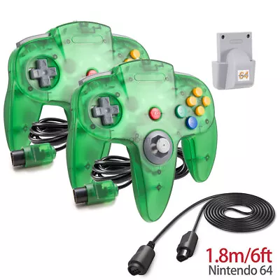 Wired N64 Controller Joystick Green Gamepad For Nintendo 64 Console Jungle Green • $32.97