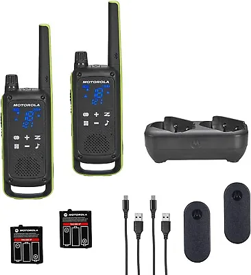 Motorola Solutions T803 Two-Way Radio 35 Mi. Bluetooth W/ Charging Dock 2-Pack • $124.99