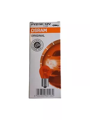 Osram PY21W 12V 21W Amber Base BAU15S Bayonet Globe Bulb (Pack Of 10) • $39.20