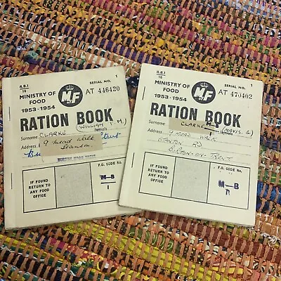 Original Post Second World War Ration Books Vintage Ministry Of Food 1953-54 • $12.43
