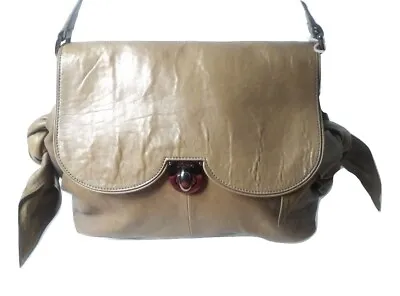 $59 • Buy Z Spoke Zac Posen Zac Sack Shoulder Bag Taupe Leather Purse Retail $368