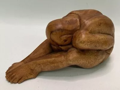 Yogi Abstract Wood Carving Bali Asanas Yoga Sculpture Handcrafted Art Display  • $20