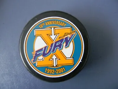 Muskegon Fury UHL 10th Anniversary  Hockey Puck • $10