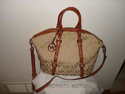 Michael Kors Handbag Crossbody Purse Large Satchel  With Gold Hardware MK Logo • $224.99