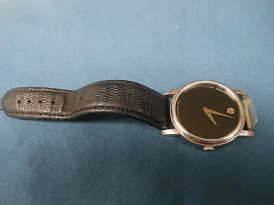 Movado 39mm 01.1.14.6000 Museum Black Dial Mens Wrist Watch Needs A Battery • $130