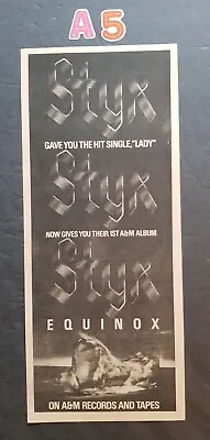 Styx Equinox Album Promo Print Advertisement Vintage 1975 • $7.95