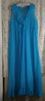 Vintage Intime Blue Nightgown Sleepwear Size M Sheer Layers • $16.95