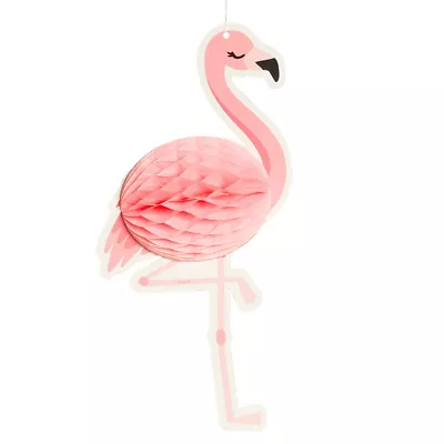 3D Honeycomb Flamingo 10.5  Hanging Party Decoration Hawaiian Party / Event New • £1.95