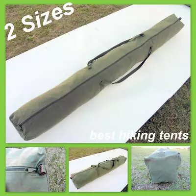NEW* Heavy Duty Long Canvas Steel Pole Carry Bag Camping Tent Tarp Awning 2 Size • $38