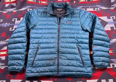 Men’s Patagonia Down Sweater Jacket Quilted Blue 84674 Goose Down Puff Coat Sz M • $80.99