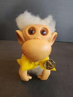 Vntg 1969 Monkey Troll Doll Leprechaun Ltd Ireland Brown Eyes Yellow Tie READ • $75