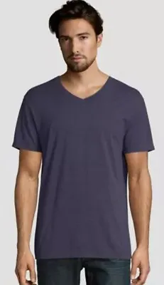 $11.74 • Buy Men's Size XL Hanes Black Label V-neck T-shirt Navy Blue
