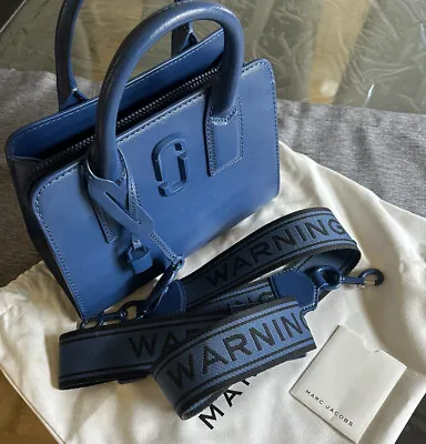 MARC JACOBS Crossbody Handbag Blue Spade Black Leather Kate Mimco • $230