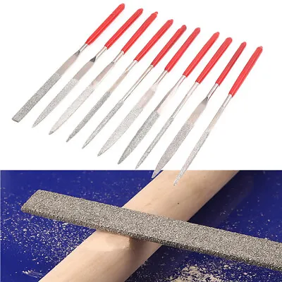£4.04 • Buy 10x Mini Needle File Set Diamond Micro Files Craft Metal Work Repair Tools 140mm