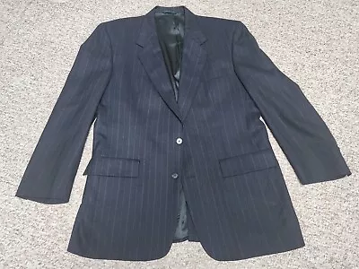 Austin Reed Men 44L / 38x30 Navy Pinstripe Suit Wool USA  • $29.24