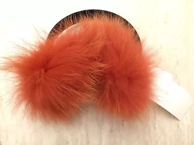 Luxury 100% Genuine Real Orange Fox Fur Fashion Earmuffs Ear Warmers Valentines • $24.99